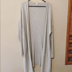 Long Gray Oversized Cardigan